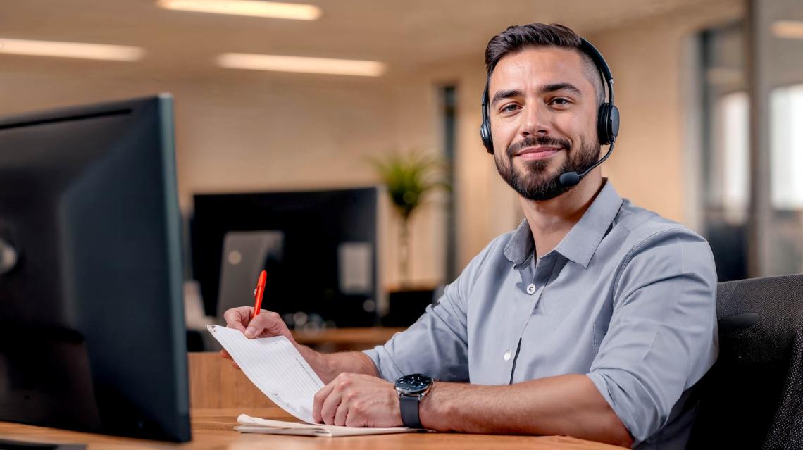 Téléconseiller au téléphone