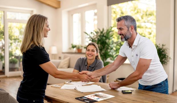 Expert Garanka avec des clients