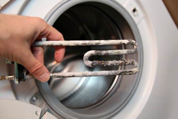 résistance de lave linge avec du tartre