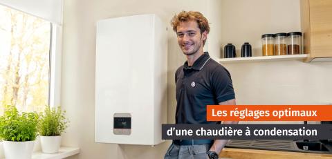 technicien devant une chaudiere