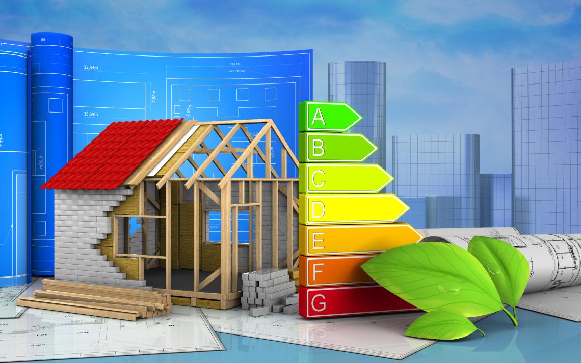 visuel DPE, maison en cours de construction, écologie