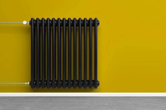 radiateur en fonte peint en noir