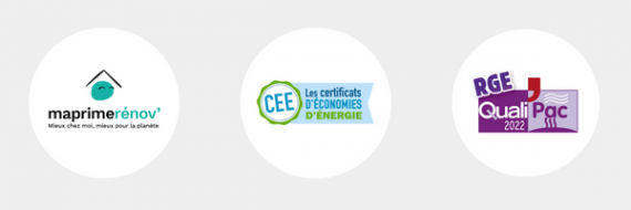 logo maprimerenov, cee et RGE