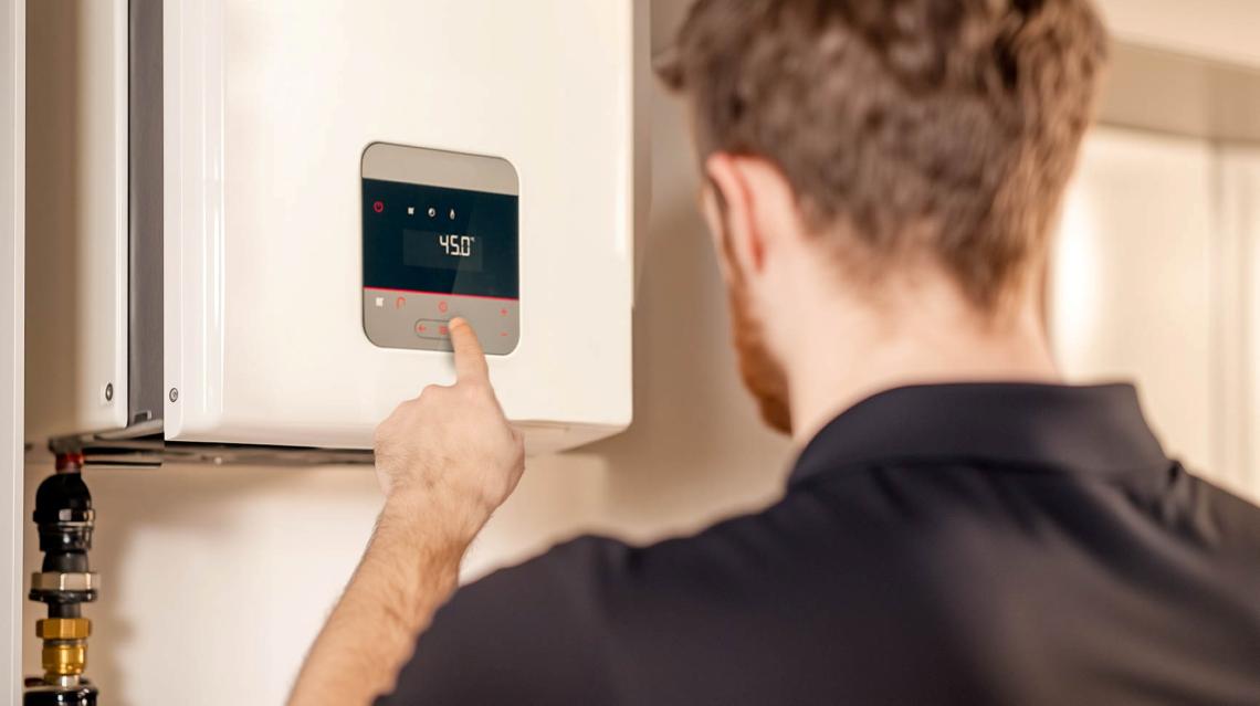 technicien manipule les boutons de réglage d