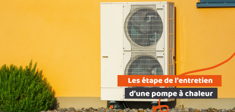 pompe a chaleur unite exterieure sur mur jaune