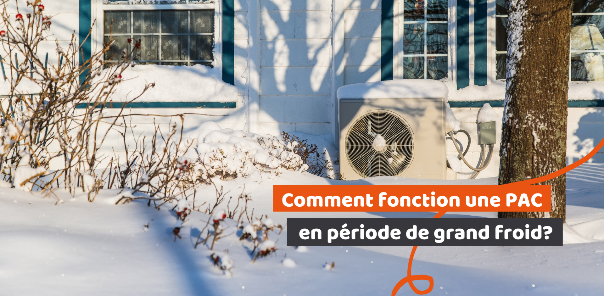 pompe a chaleur dans jardin en hiver