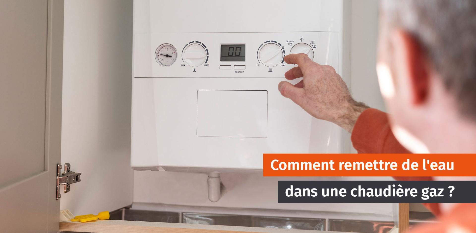 Homme réglant les boutons de la chaudière